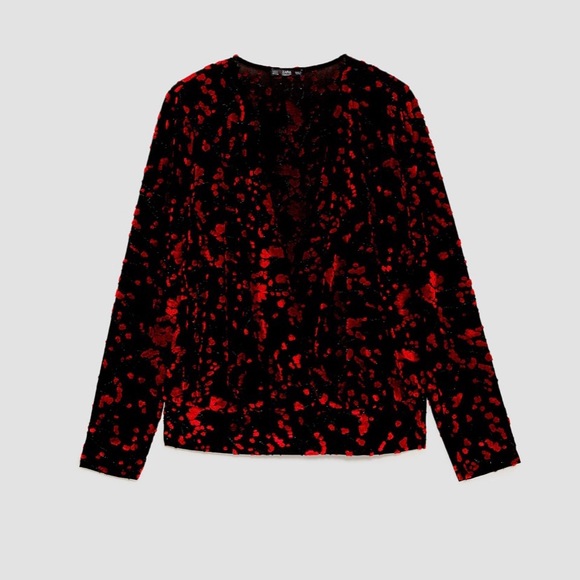 Zara velvet cross over top - Picture 2 of 9